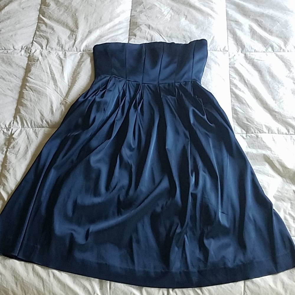 Calvin Klein blue strapless dress